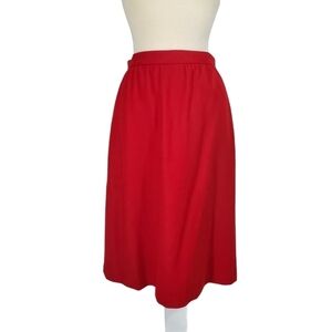 Vintage Stephen Douglas Red Wool Midi Skirt
